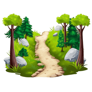 Hiking Path Through Woods PNG 06202024 PNG image with transparent background