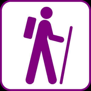 Hiking Pictogram Purpleand White PNG image with transparent background