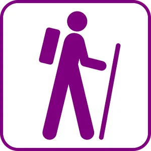 Hiking Pictogram Purpleand White PNG Image