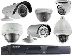 Hikvision Security Camerasand Recorder PNG Image