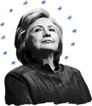 Hillary Clinton Blue Stars Background PNG Image