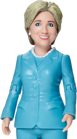 Hillary Clinton Figurine Blue Suit PNG Image