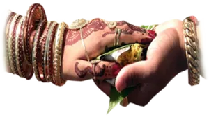 Hindu Bride Handwith Mehndiand Bangles PNG Image