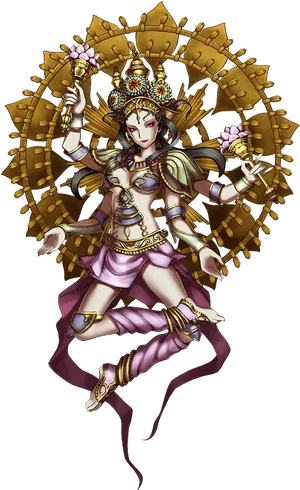 Hindu Goddess Lakshmi Illustration PNG Image