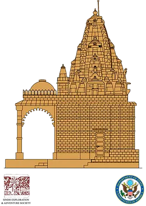 Hindu_ Temple_ Architectural_ Design PNG Image