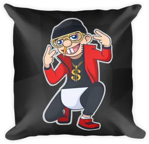 Hip Hop Character Cushion Design PNG Image