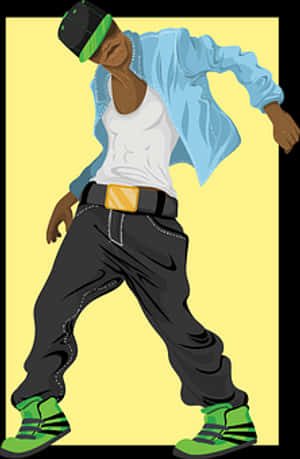 Hip Hop Dancer Illustration PNG