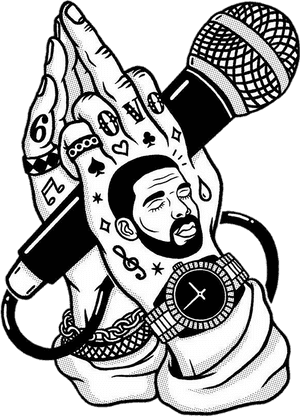 Hip Hop Icon Drake Illustration PNG image with transparent background