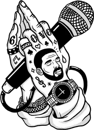 Hip Hop Icon Drake Illustration PNG Image