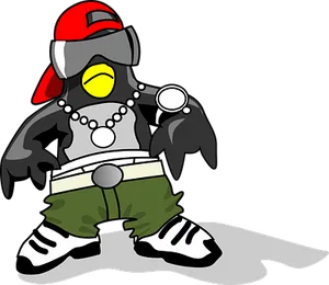 Hip Hop Penguin Cartoon PNG Image