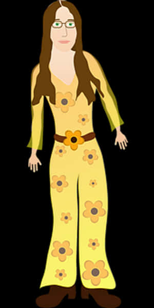 Hippie Fashion Cartoon Character PNG image with transparent background