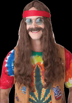 Hippie Man Wig - Hippie With Long Hair, HD Png Download PNG image with transparent background