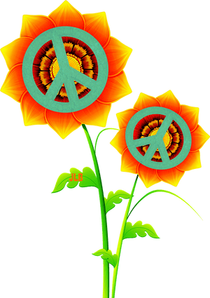 Hippie Peace Flowers Transparent Png, Png Download PNG image with transparent background