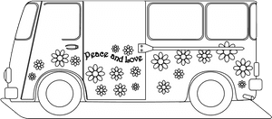 Hippie Van Clipart Black, HD Png Download PNG image with transparent background