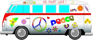 Hippie Van Peaceand Love PNG Image