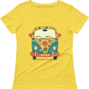 Hippie Van Tshirt Design PNG Image