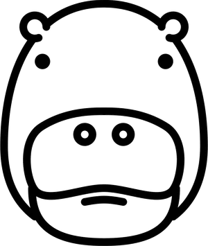 Hippopotamus Icon Simple Outline PNG Image