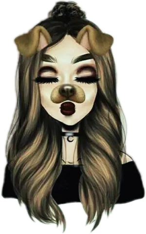 Hipster Dog Filter Illustration PNG Image