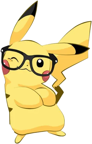 Hipster Pikachu Illustration PNG Image