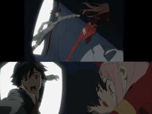 Hiro Zero Two Kissing Franxx - Coub PNG image with transparent background