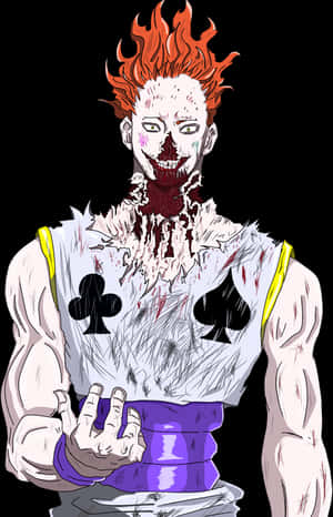 Hisoka Battle Damage Illustration PNG image with transparent background