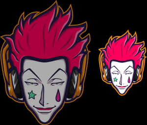 Hisoka Morow Stylized Portraits PNG image with transparent background