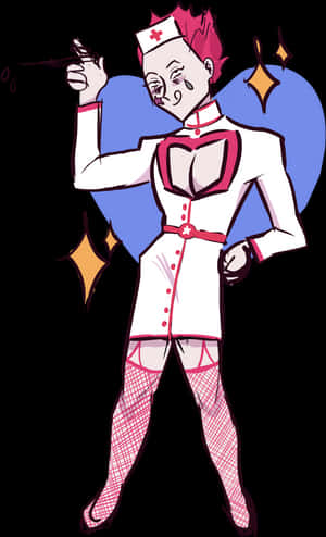 Hisoka Nurse Version Artwork PNG image with transparent background