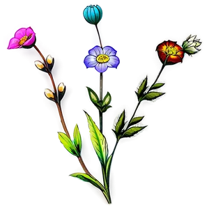 Historical Flower Sketch Png Kxn61 PNG Image