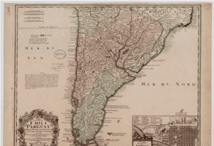 Historical Mapof Chileand Paraguay PNG image with transparent background