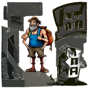 Hobo Character Illustration Png Gws PNG Image