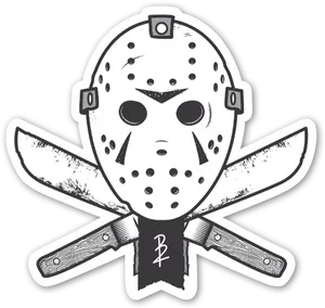 Hockey Maskand Knives Graphic PNG Image