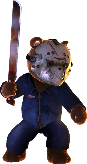 Hockey_ Masked_ Figure_with_ Machete PNG Image