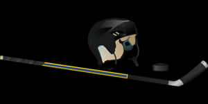 Hockey Player Silhouetteand Equipment PNG image with transparent background