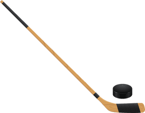 Hockey Stickand Puckon Blue Background PNG image with transparent background