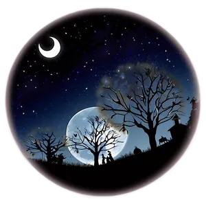 Hocus Pocus Full Moon Night Png Wug39 PNG Image