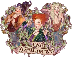 Hocus Pocus Sanderson Sisters Illustration PNG Image