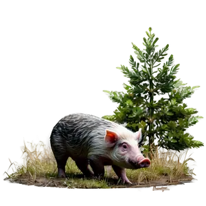 Hog In Forest Png Qkb PNG Image