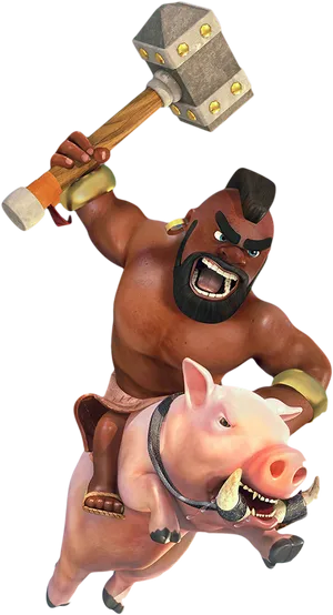 Hog Rider Clashof Clans Character PNG Image