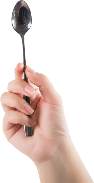 Holding Spoon Hand Closeup PNG Image