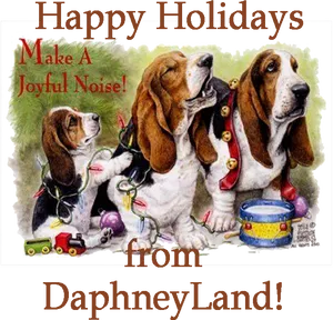 Holiday Basset Hound Celebration PNG Image