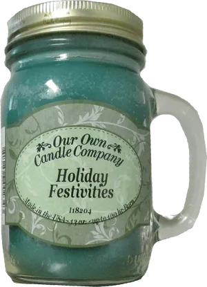 Holiday Festivities Candle Jar PNG Image