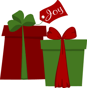 Holiday Gifts With Joy Tag PNG image with transparent background