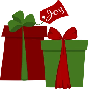 Holiday Gifts With Joy Tag PNG Image