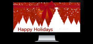 Holiday Greeting Computer Monitor PNG image with transparent background