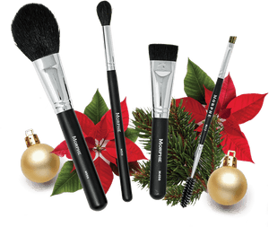 Holiday Makeup Brushes Set PNG image with transparent background