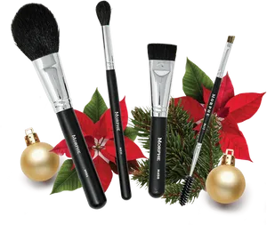 Holiday Makeup Brushes Set PNG Image