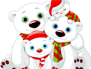 Christmas Polar Bear Family, HD Png Download PNG image with transparent background