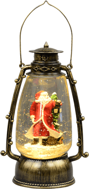 Holiday Santa Snow Globe Lantern PNG image with transparent background
