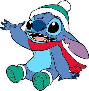 Holiday Stitch Cartoon PNG Image