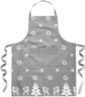 Grey Christmas Apron - Apron, HD Png Download PNG with transparent background